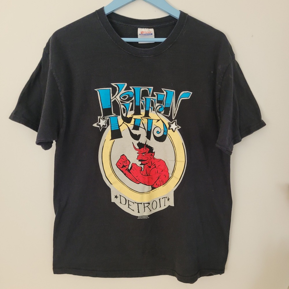 Koffin Kats T-Shirt Mens Large Black 2010 Detroit Psychobilly Band Graphic Hanes